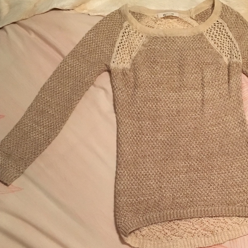 Pink Rose Crochet Sweater